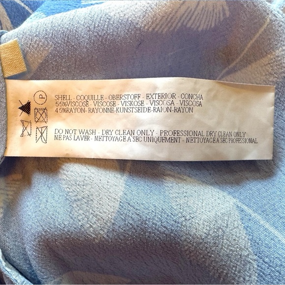 CAPULET “Mabel” Mini Dress – Ginkgo Blue Feather Leaf Print – Size Small - Picture 13 of 14